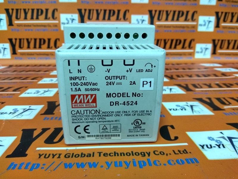 Mean Well DR-4524 Power Supply - 裕益科技自動化設備可程式編碼器PLC分散式控制系統DCS